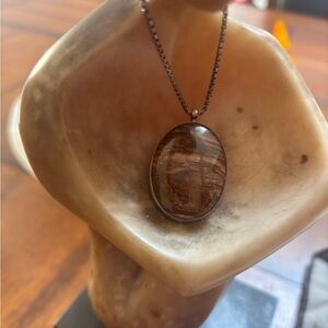 Jasper and true sterling silver Elegant Pendant Necklace